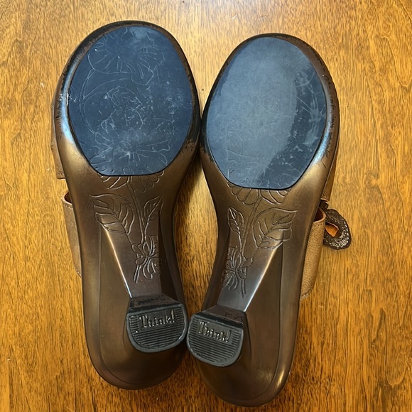 Think! Brown Floral Sandal EU 38 Kitten Heel - Picture 7 of 8